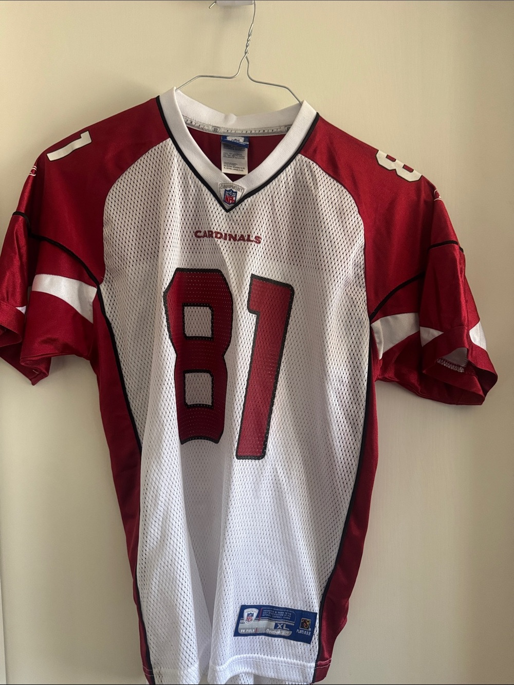 Reebok Cardinals #81 Red and White Kids Football Jersey